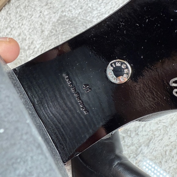 Simon Miller Ankle Boots 41 Low Raid Black Leather Platform Block Heel Rock Chic - Picture 13 of 14